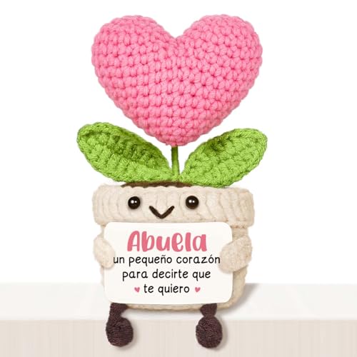 Giftasy Regalo Abuela, Regalo Abuela Cumpleaños - Corazón Ganchillo Apoyo Emocional, Regalos Dia de la Madre, Navidad Original