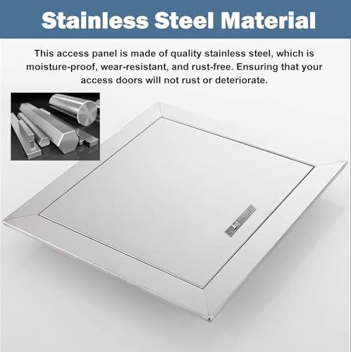 Erişim Paneli Büyük Duvar Tesisat Erişim Paneli Kapısı, Ağır Hizmet Tipi Paslanmaz Çelik Duvar Deliği Kapağı, Tesisat, Elektrik, Isıtma Için Muayene Kapağı Servis Kapısı(65x120cm) - Görsel 4