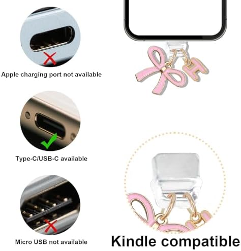 TMCLHXYNF Bow Initial M Charms Compatible with Kindle USB C Dust Plug Charm — view 2