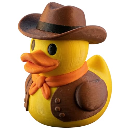 Cowboy Duck Figurine – Western Duck Decor for Desk, Shelf, or Display – Unique Collectible Gift for Duck Lovers & Western Fans – 3D Printed in Canada