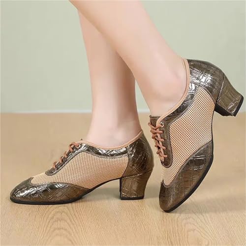 Women's Latin Dance Shoes Latin Dance Shoes for Women Adult Body Training Shoes with Soft Square Social Dance Shoe for Latin, Salsa, Samba, Chacha(White 3.5cm,35)3