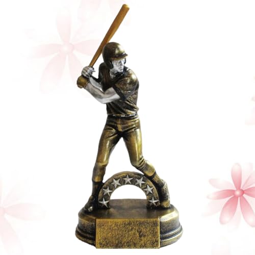 Joueur de baseball en résine : déco de bureau élégante