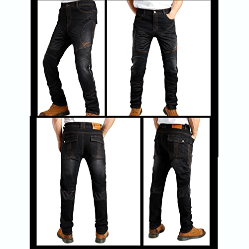 Calça Jeans Masculina Para Andar De Bicicleta Suja Calças De Moto Armadura Removível Para Joelhos E