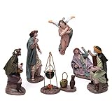  Holyart Figurengruppe Anbetung der Hirten für 14 cm Krippe aus Terrakotta