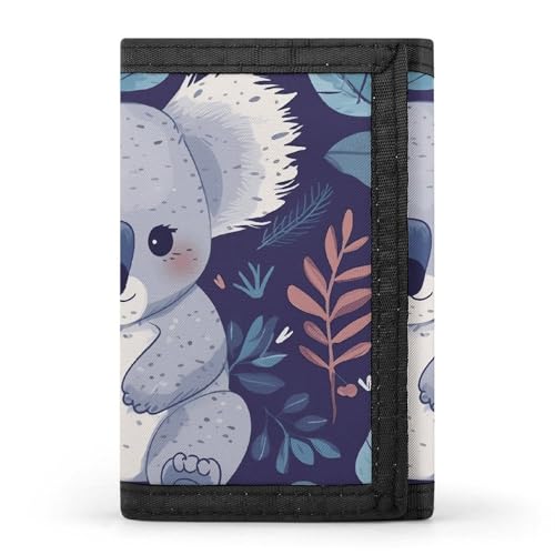 Lovely Koala Trifold Wallet for Men - Money Clip Slim Wallets with Multiple Card Slots Minimalist Small Front Pocket Wallet for Everyday Carry