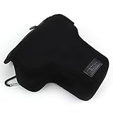 First2savvv QSL-SLRS-01 black Neoprene Camera Case Bag for Nikon D3400 D3200 D3300 D5100 Canon Eos 450D 500D 700D 1100D 1200D with 18-55mm Lens ,Sony A7R A7 Mark II M2 with 24-70 LENS