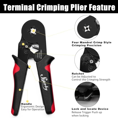 image for Ferrule Crimping Tool Kit - Sopoby Ferrule Crimper Plier (AWG 28-7) wi