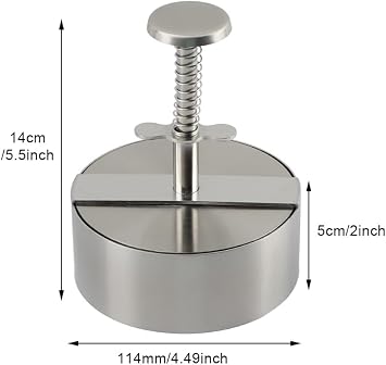 MallArt® Stainless Steel Hamburger Press | Meatball Mold | String Round Design | Meat Shaper for Home and Professional Kitchens