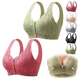 Photo Gallery jhomhf reggiseno comfort da indossare tutti giorni for donne anziane chiusura anteriore in pizzo reggiseno senza ferretto copertura totale supporto traspirante(l+f,4xl)