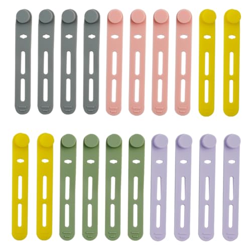Ensemble de attaches de câble en silicone rechargeables colorées 5 couleurs pour écouteurs, chargeurs de téléphone et câbles d’ordinateur