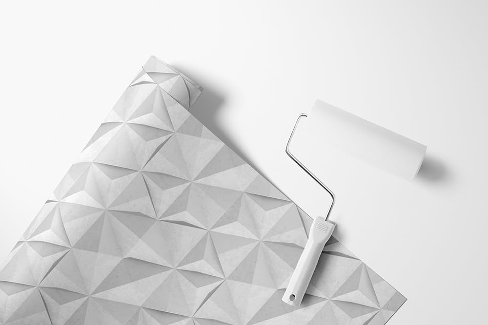 Tapeta samoprzylepna nowoczesna w geometryczne wzory 3D w kolorze szarym