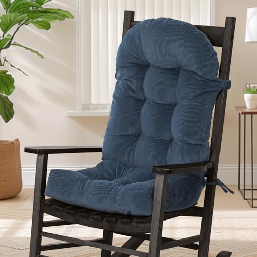 Image of mudilun Adirondack Chair Cushion 44x19x4in for Indoor Rocking Chair Pads | High-resilience foam particles,Thick Tufted, Anti-Slip with Ties,Fits most high back indoor Adirondack & rocking chair Pads