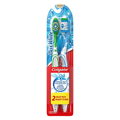 Colgate Max White Whitening Toothbrush, Soft - 2 Count