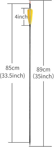 Miniatura 8 de AMEYXGS 612 flechas de carbono de tiro con arco de 34 pulgadas, 400 flechas compuestas de caza con plumas de pavo de 4 pulgadas, flecha de práctica