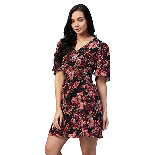Image of Carlton London Women's Polyester A-Line Mini Casual Dress