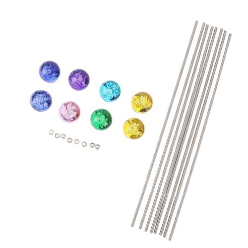 8PCS Stainless Steel Threaded Rods with Crystal Top, DIY Garden Beaded Stakes for Outdoor Decoration Suitable for 4mm Threaded Rods - Image 4