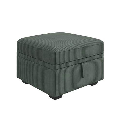 HONBAY Square Ottoman Module for Modular Sectional Sleeper Sofa, Storage Ottoman Footrest and Seat Cube, Velvet Green by HONBAY - Used condition - Image 6