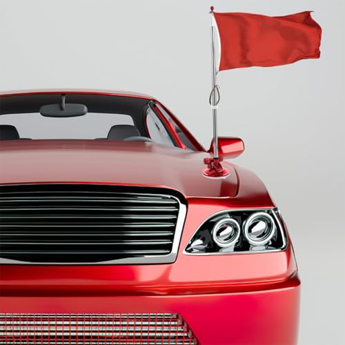 Milisten 2pcs Suction Cup Car Flagpole Car Flag Pole Suction Cup Flagpole Durable Flagpole Car Flagpole Stand Flag Pole Display Holder Flag Pole Bracket Flagpole Mount Flag Pole Mounting, Red
