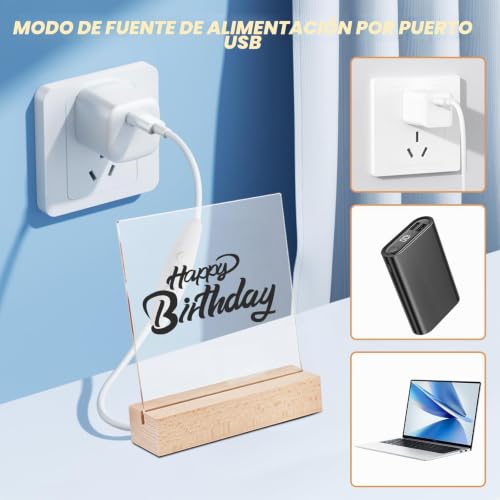 Miniatura 5 de Sporgo Pedestal De Madera Led - 7 Colores Base De Pantalla Rectangular Con Luces Usb E Interruptor Para Bricolaje Placas Acrílicas
