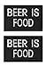 Produktbild 2 x BEER IS FOOD Komisch Patch Aufnäher mit Klettverschluss zum T-Shirt Jacke Hosen Cap Kleidung Taschen Rucksack Uniform Weste Hundegeschirr - 8cm x 5cm