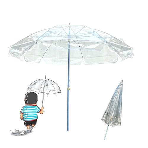 ZYXQQJ Parasol De Jardin Transparent 220cm Grand Parasol De Table Hauteur Réglable Grand Parapluie Imperméable pour Balcon Marché Terrasse