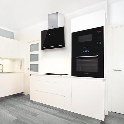 Cata Goya 70 BK/A Dekorative Dunstabzugshaube Touch-Bedienfeld 6 Geschwindigkeiten 5+1 Turbo Schallpegel 40 db Bürstenloser Motor Extra leise LED-Beleuchtung Nebelfilter-XL Breite 70 cm Farbe Schwarz
