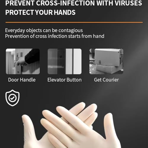 Image of adbeni Disposable Latex Gloves | Food Handling | Powder Free | Premium | for Medical Examination, Kitchen, Cleaning, Cooking, Salon, Spa, Gardening, Travel & Grooming | Stretchable Fit | Pack of 25