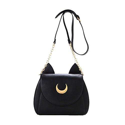 Jzhen Bolso Hombro Mujer Cuero, Bolso de bandolera de Sailor Moon Cosplay Mujer Pequeño, Negro