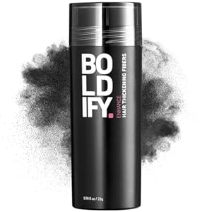 BOLDIFY Hair Fibres (28g) – Fill In Thinning and Fine Hair for an Instantly Fuller, Thicker Look – 14 Shades for Women and Men – Black