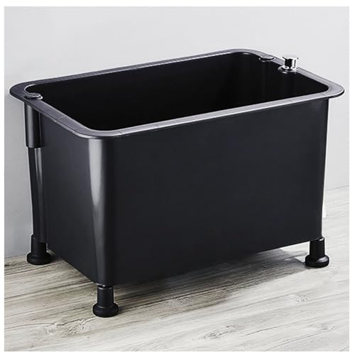 Lavandino autoportante con pulsante di scarico, vasca in plastica resistente per lavanderia, stazione di lavaggio per animali domestici, ideale per garage, balcone, bagno, officina