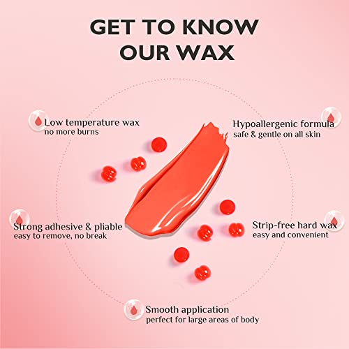 Waxing Kit For Coarse Hair Removal, Hypoallergenic Hard Wax Warmer Kit For Sensitive Skin, Brazilian Waxing, Eyebrows, Arms, Underarms, Back, Legs #TOP3