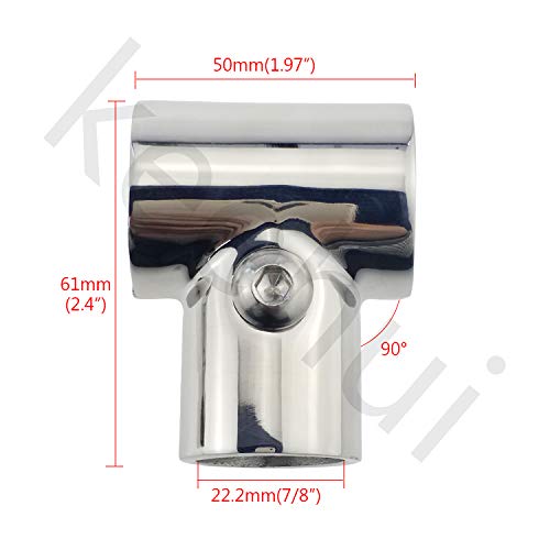 Pasamanos de seguridad para barcos con conector en T de 90 grados y acero 316SS 2