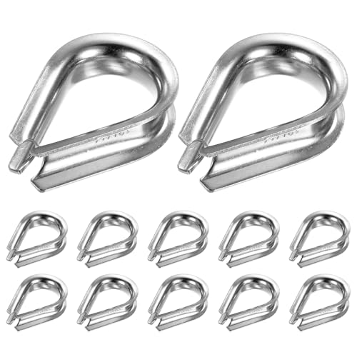 M METERXITY 12-Pack Wire Rope Thimbles, M12 Stainless Steel 12mm Rope Thimble Rigging for Diameter Cable Rigging/Sailing/Clothesline, Wire Cable Protection