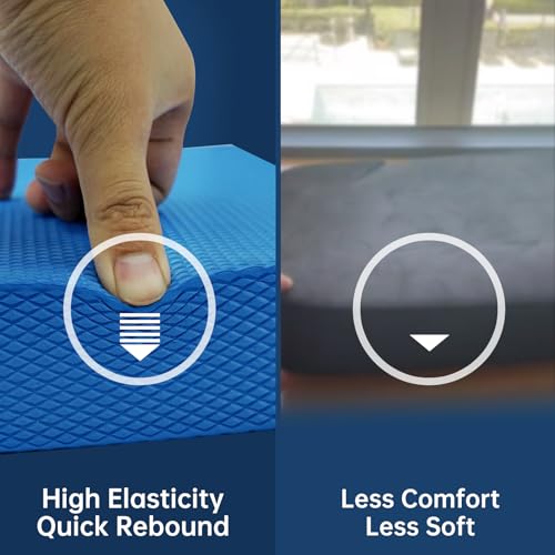 Exercise Balance Pad 11.8\" x 7.8\" x 2\"，Balance Foam Mat for Physical Therapy Equipment & Strength Stability Training, Slip Resistant Foam Mat for Yoga, Pilates, Meditation (Blue) - Thumbnail 3