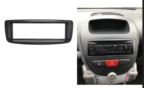 Sound Way Zestaw do montażu radia samochodowego, ramka przednia 1 DIN, adapter antenowy kompatybilny z Citroen C1, Toyota Aygo, Peugeot 107