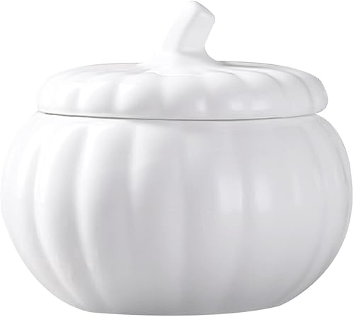 BESTonZON Olla de calabaza, ollas de calabaza para cocinar, plato de calabaza de cerámica, cuencos de sopa de calabaza, vajilla de porcelana, cuenco
