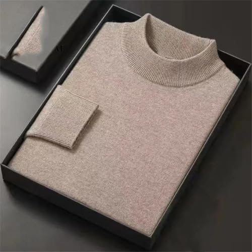 Rfmfkkg Men's Half High Neck Thickened Warm Solid Color Knit Sweater with Cashmere Bottom Sweater2