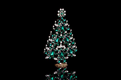 Decorated Christmas Tree With Ornaments With Green Rhinestones. Handcrafted With Xmas Tree Decorations In The Form Of A Bold Christmas Star And Delicate Shaped Candles. #TOP1