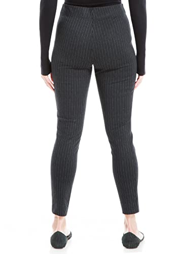Max Studio Women's Ponte High Waist Skinng Legging, Black/Char Textured Pinstripe-Sjt-K676-4, Medium #TOP2