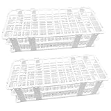 2 Pack Plastic Test Tube Racks,60 Holes Lab Test Tube Rack Holder for 16mm Test Tubes,Detachable...