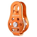Azarxis Climbing Pulley 26kN Fixed Plate Aluminum Alloy Rope Pulley Small Micro for Rescue Climbing Hauling Zipline Rigging Rappelling Heavy Duty (Orange - 26 kN)