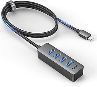 uni USB C Hub with 120cm extended Cable, [Aluminum Shell] Type C to 4-Port USB 3.0 Adapter, High Speed USB Splitter for MacBook Pro, iPad Pro, MacBook Air, XPS, Surface Book