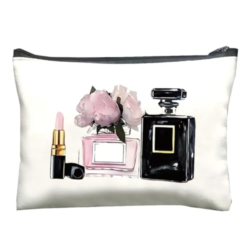 Fashionable Cosmetic Storage Bag，Adorable Printed Makeup Bag with Zipper - Spacious Cosmetics Case for Makeup Lovers - Gift for Friends, Girls, & Moms on Birthday (F0190)