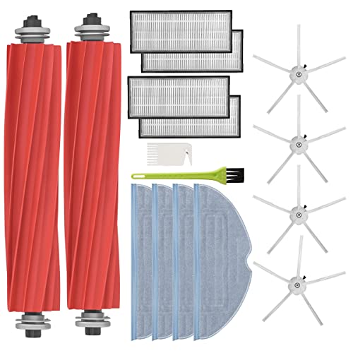 DrRobor Kit de Accesorios para Roborock S7 S7 Plus S7+ S7 MaxV S7 Maxv Ultra T7s T7s Plus Robot Aspirador con Cepillos Principal, Paño de Fregona, Filtros Hepa, Cepillos Laterales