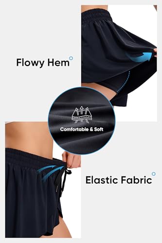 Flowy Running Shorts for Women Workout Athletic Gym Yoga Butterfly Skirt with Pockets Spandex Cute Clothes Summer3