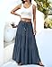 HAEOF Women's Summer Boho Maxi Skirt A-Line Flowy Ruffle Tiered Long Beach Skirts Fashion Vacation Outfits(Grey Blue, M)
