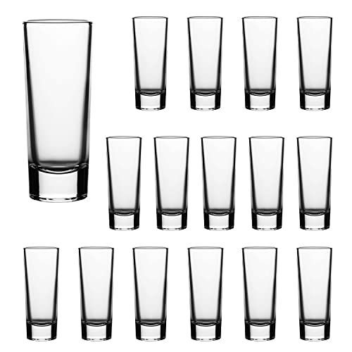 2 oz Shot Glasses Sets with Heavy Base, Whisky Shot Glasses, Liqueur Glasses Spirits Glasses Mini Glass Cups Double Side Cordial Glasses,Tequila Cups Small Glass Shot Cups 16Pack
