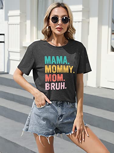 Mama Shirt for Women Mama Mommy Mom Bruh Mother's Day T Shirts Funny Short Sleeve Casual Tops Tees2