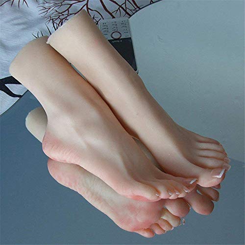 AFYH Mannequin Foot, Silica gel foot Manikins Foot model with realistic texture, silicone female beautiful foot copy-for display and collection feet
