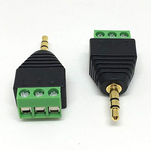 50 szt. Coax Cat5 3,5 mm (1/8 cala) wtyczka męska stereo do AV 3-śrubowy blok zacisków złącze balum do CCTV